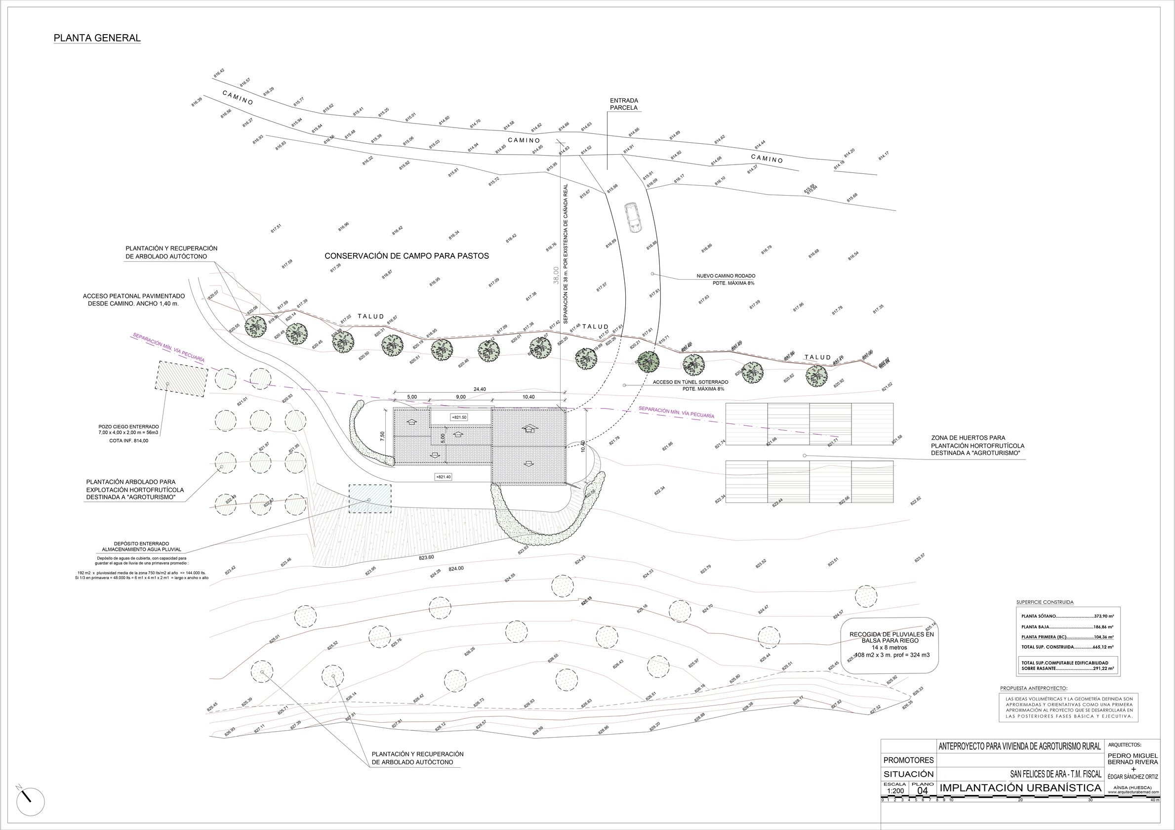 Anteproyecto para vivienda de agroturismo rural en suelo no urbanizable.
